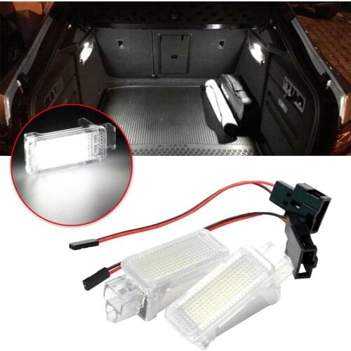 2pcs LED Luggage Trunk Lamp Interior Dome Light Super Bright license plate lights for Skoda Octavia Fabia Superb Kodiaq Yeti