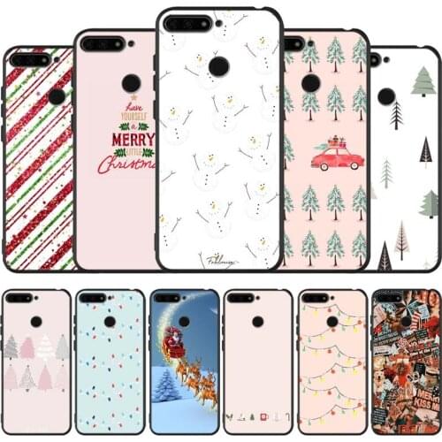 Christmas background black Silicone Phone Case For honor 30 20 Pro 8 8X 9 10 20 Lite Mate 10 20 30 Lite Pro cover