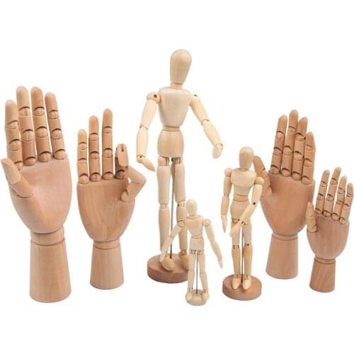 5.5-12 Inch Artist Movable Limbs Male Wooden Toy Figure Model Mannequin Bjd Art Sketch Draw Action Toy Figures