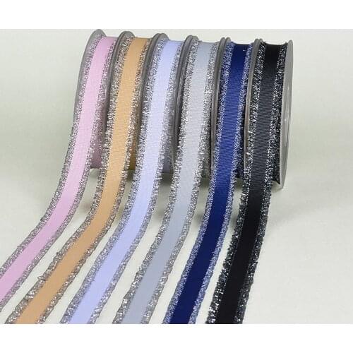 Grosgrain Ribbon Silver Purl Fringed Edge 16/25/38mm For Gift Wrapping Hair Bow Kont Fashion Garment Accessorie BBXQ-028