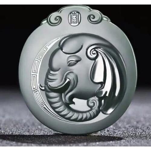 Natural Hetian Jade Hand-carved Elephant Pendant Zodiac Monkey Necklace As A Christmas Gift for Babies