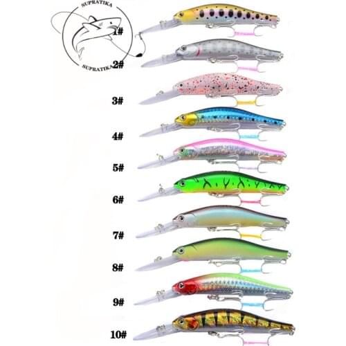 10 Colors 12cm/13.4g Artificial Bionic Bait ABS Plastic Long Mouth Hard Bait Sea Fishing Lure Outdoor Lake 3D Eye 6#With Hook