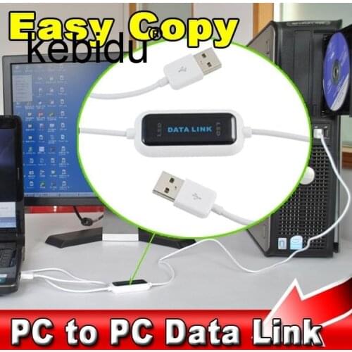 USB 2.0 PC To PC Online Share Sync Link Net Direct Data File Transfer Bridge 165CM LED Cable Easy Copy Between Two 2 Computer