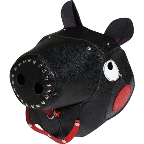 Animal Cosplay Costume Props of Funny Erotic Sexy Leather Pig Full Face Mask Hood for Sex Halloween Event Party