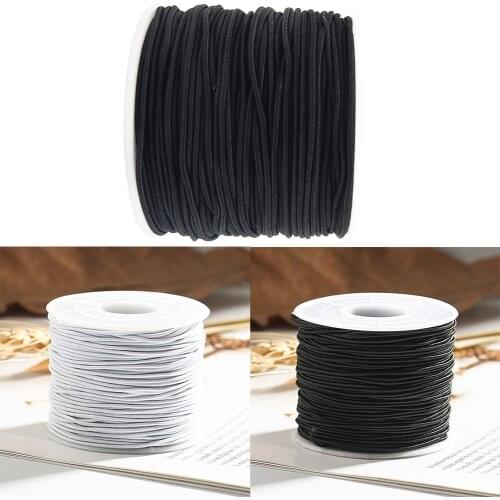 1.5mm/1.2mm/1mm/0.8mm Round Cylindrical Elastic Cord Round Cylindrical Core-spun Sewing Accessories Hats/Beading Craft Supplies