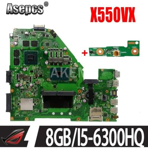 X550VX motherboard for ASUS X550VX X550VQ FZ50VX FH5900V I5-6300HQ GTX950M 8GB RAM laptop motherboard tested original