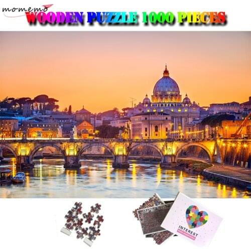 MOMEMO Venice 1000 Pieces World Famous Landscape Puzzle Wooden Adult Jigsaw Puzzle 1000 Pieces Brain Trainer Puzzle Children Toy