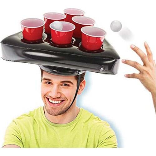 Inflatable Hat Kids Toy Floating Pong Game For Swimming Pool Party Supplies Beach Inflatable Toys Giant Beer Pong
