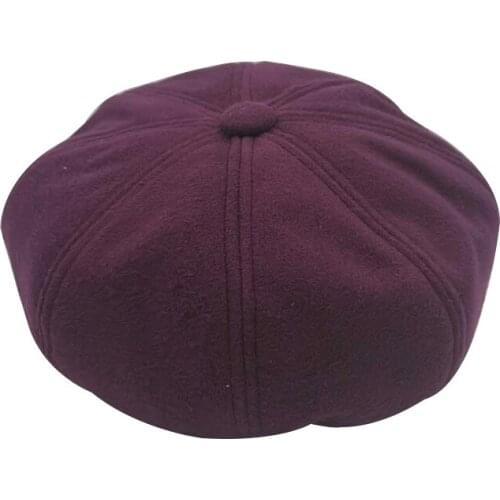 Autumn Women Hats Solid Plain Octagonal Newsboy Winter Cap Ladies Casual Warm Winter Beret Female Caps