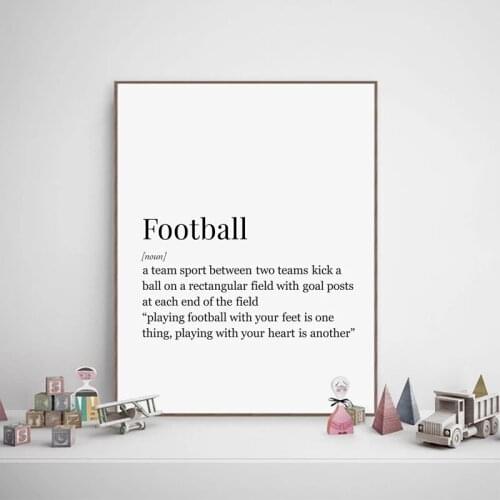 Soccer Football Definition Prints Canvas Painting Football Poster for Boys Room Wall Art Decor Football Lover Sports Gift