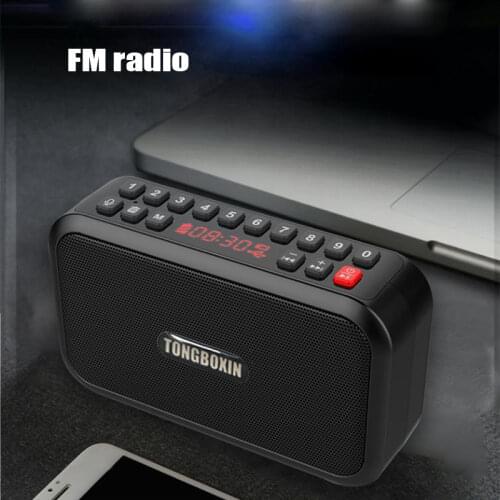 Portable Bluetooth 5.0 Speaker FM Radio TF USB MP3 Player Voice Recorder Hands-free Call Super Bass 3.5mm Earphone Out