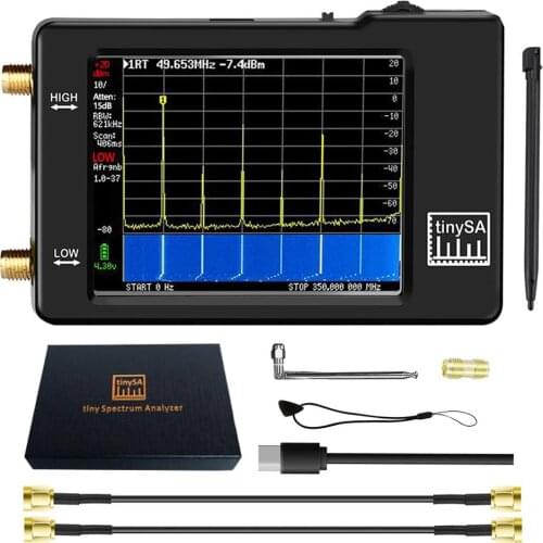 2.8'' Screen Handheld Tiny Spectrum Analyzer MF/HF/VHF UHF Input for 0.1MHZ-350MHz UHF Input for 240MHz-960MHz Signal Generator
