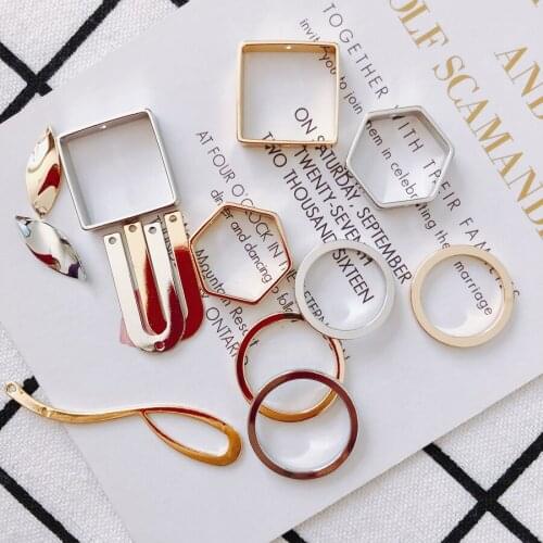 KC Gold Plated Earring Accessories Metal Charms Pendant Eardrop Components Necklace Diy Making Material Jewelry Finding4pcs