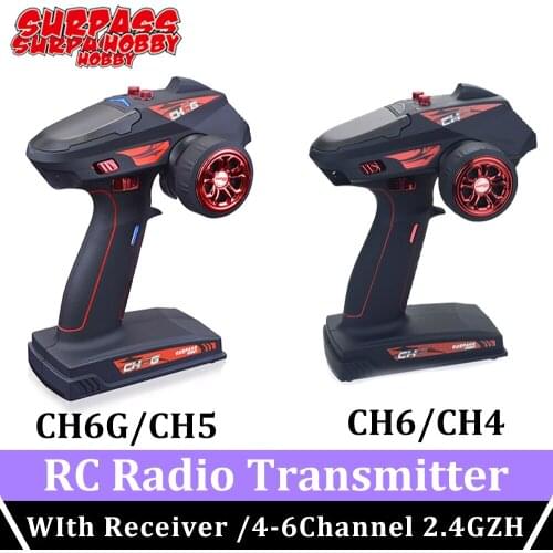 SURPASS HOBBY 1/8 Radio Transmitter Digital Response CH4 CH5 CH6 CH6G 2.4GH 4/5/6 Channel Receiver for RC Boat Crawler Car Axial