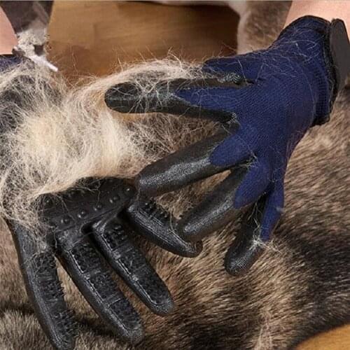 1 Pair Rubber Pet Hair Remover Grooming Glove Dog Horse Cat Shedding Bathing Massage Brush Soft Cleaning Comb For Cats Pet Glove