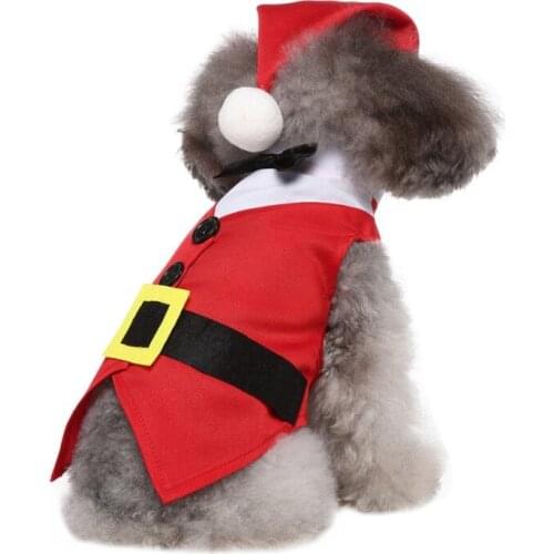 Christmas Dog Clothes Wedding Suit Formal Shirt For Small Dogs Cat Bowtie Dog Tuxedo With Xmas Hat Pet Cats Christmas Costume #2