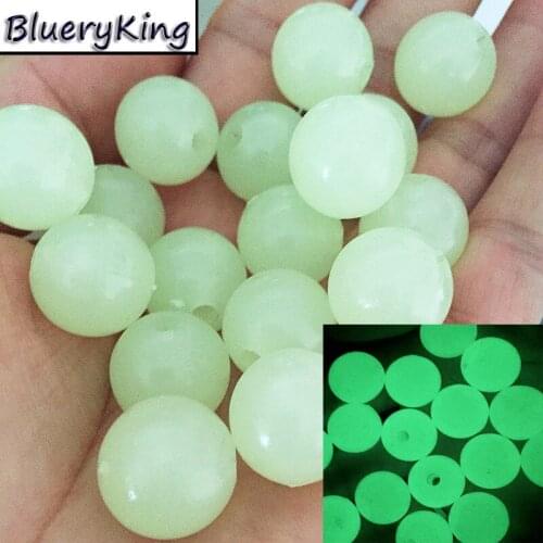 BlueKim 1000pcs/Bag Various Sizes Olive Round Luminous Fishing Float Beads Fishing Glow Beads White And Green Color