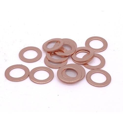 Solid Copper Washer Flat Ring Gasket Sump Plug Oil Seal Fittings Washers Fastener Hardware Accessories ID X OD X Thickness
