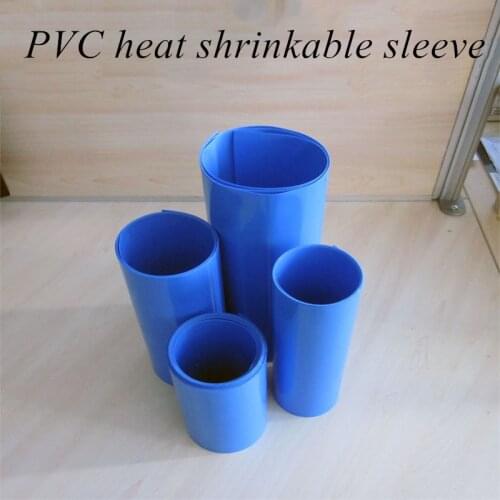 Blue PVC battery sleeve heat shrinkable pack membrane Insulation Cable shrink Film Pipe Tubing Li-ion Wrap Cover protector