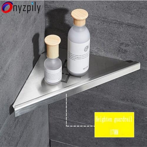 Onyzpily Bathroom Shelf Corner Bathroom Hanger Toilet Rack Stainless Steel Bathroom Shelf Corner Basket Triangular Hanger