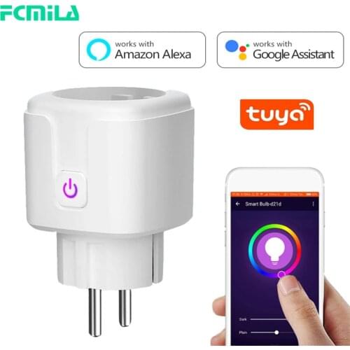 Tuya WiFi EU Smart Plug 16A 220V Adapter Wireless Remote Voice Control Power Monitor Timer Socket for Google Home Alexa