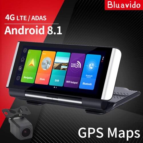 Bluavido 7 Inch 4G ADAS Android 8.1 Car Dashboard DVR GPS Navigation HD 1080P Dual Lens Dash Camera G sensor Auto Video Recorder