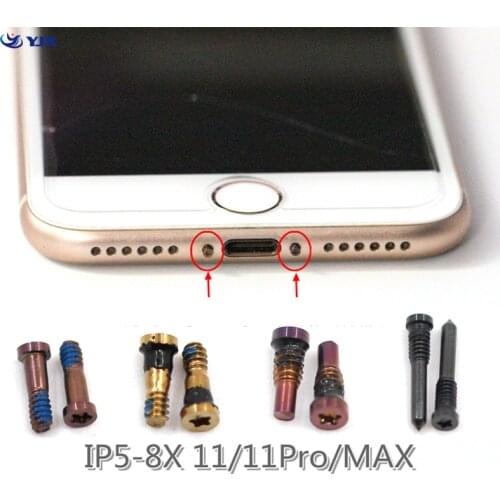100pcs Back Cover Screw for iPhone 6 6s 7 8 Plus X 11 12 Pro Max Bottom Dock Connector Five Star Pentalobe Screws