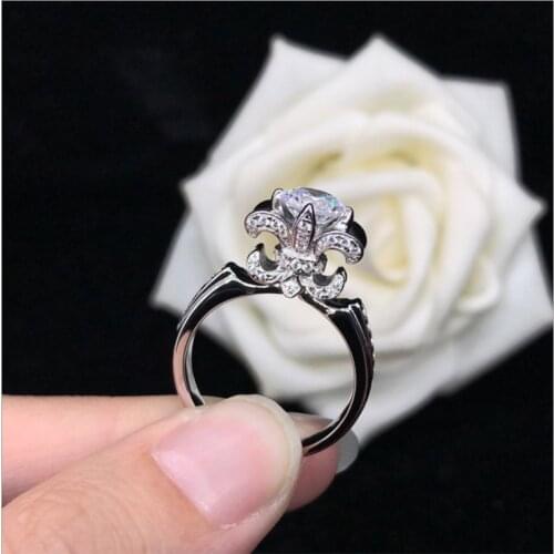 1ct 2ct 3ct Moissanite Ring Round Brilliant Cut Diamond Test Passed Moissanite Diamond Solitaire Rings for Women