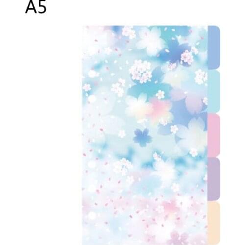 1Set Cherry Blossom A5 A6 Loose Leaf Notebook Divider Index Separator Binders