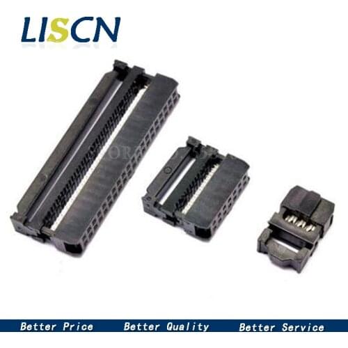 10PCS FC-6P/8P/10P/12P/20P/26P IDC SOCKET 2.54MM JTAG ISP PLUG CONNECTOR DOUBLE ROW FEMALE 2x10PIN FOR IDC BOX HEADER for cable