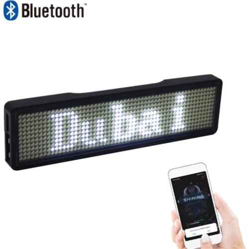 11*55 Pixel Bluetooth programable rolling LED Name Badge pin for event cafe bar waiter bar restaurant name display