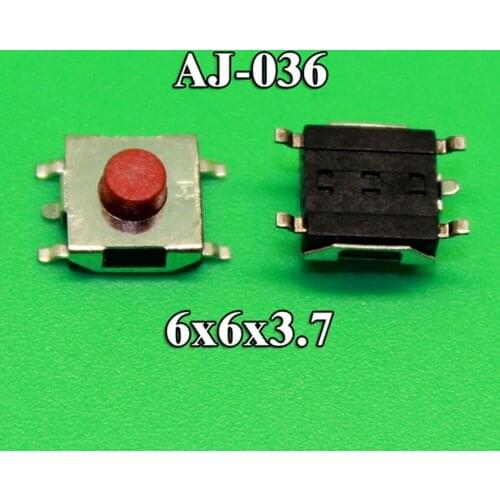 1x 5 Pin SMD 6x6x3.7 6*6*3.7mm red push button switch micro switch