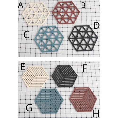 20pce/lot Hexagon Silicone Tableware Insulation Mat Coaster Cup Hexagon Mats Pad Heat-insulated Bowl Placemat