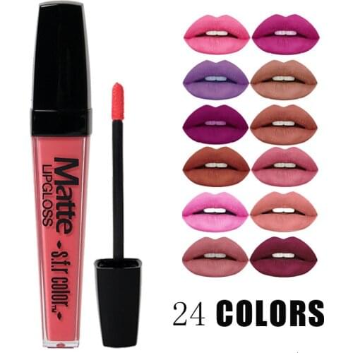 2021 New 24 Colors Matte Lip Gloss Liquid Lipstick Waterproof Long Lasting Moisturizing Lipstick Women Lip Tint Beauty Cosmetics