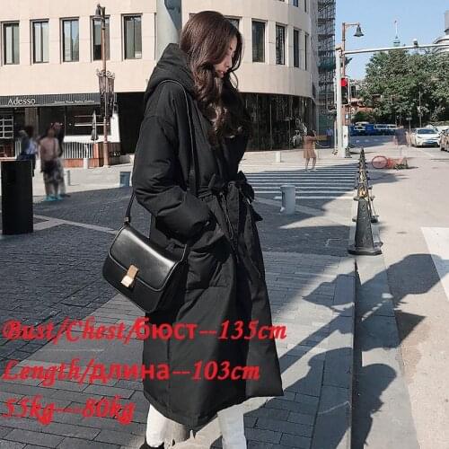 2021 Winter Long Down Coats Women Warm 90% White Duck Down Parka Coat Female Hooded Thick Down Jackets Ladies Belt Slim Overcoat