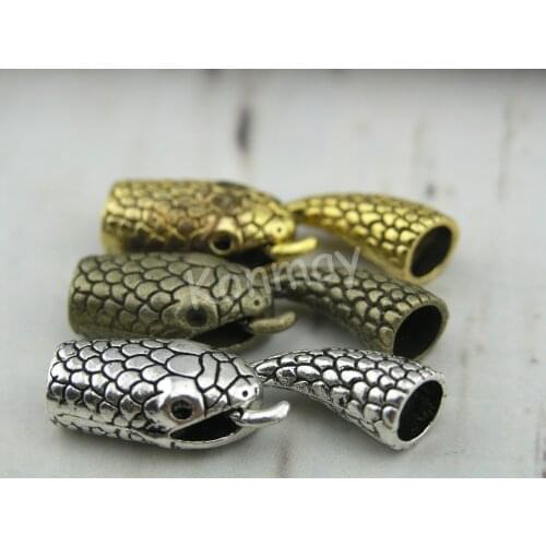 4 Colors--10 Sets Dia. 7.0mm Snake Head Hook Clasp For Round Leather Cord--CLP1042