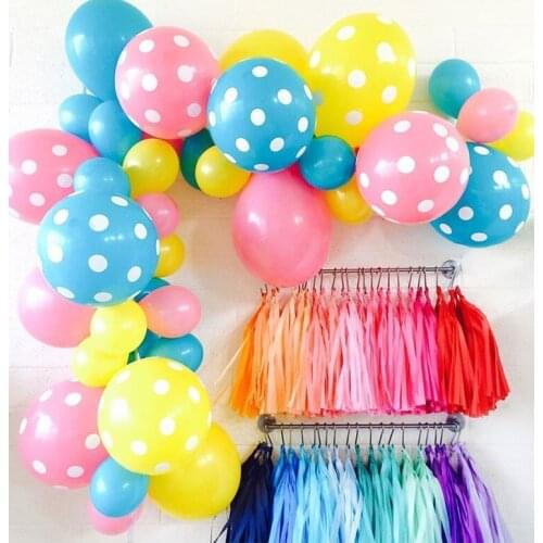 50pcs Polka dot balloons Birthday Party Decoration kids Party supplies Helium balloons 12in Baby boy Blue Birth