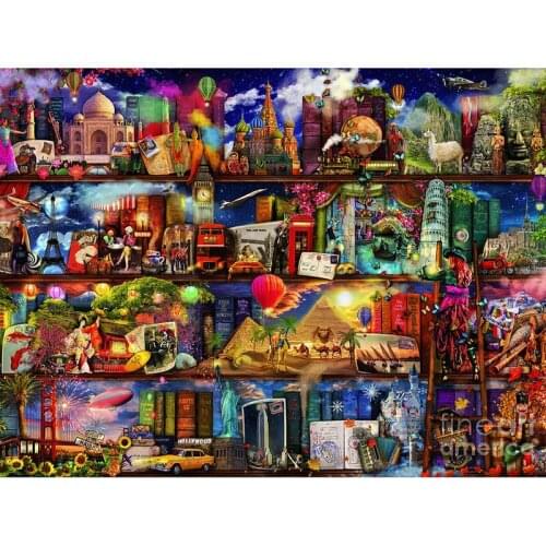 5d diy Diamond Painting Cross Stitch World travel book,Square round full Diamond Embroidery 3d Mosaic Patterns home decor L575