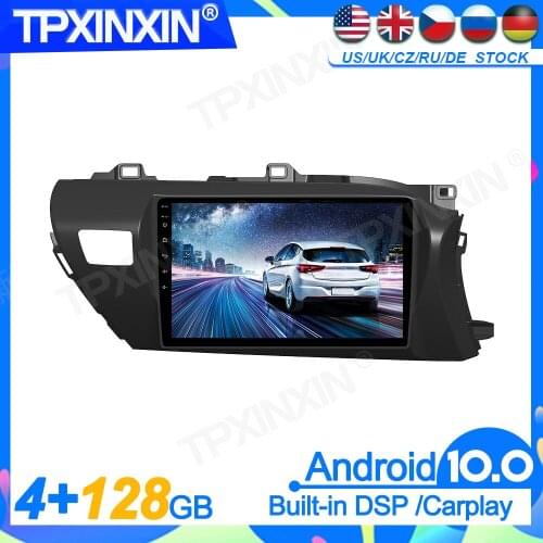 Android 10.0 For Toyota Hilux 2016-2018 Right Head Unit Car Multimedia Player Auto Radio Tape Recorder GPS Navigation DSP IPS