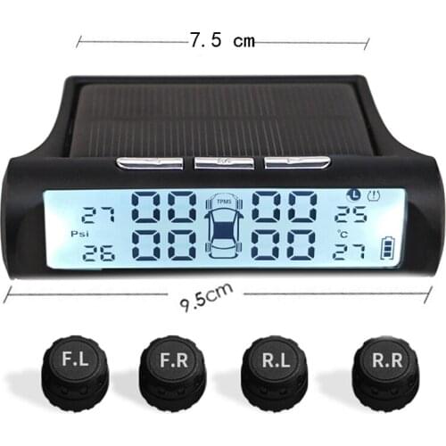 Tyre Pressure Sensor Measurements accurate reduce accident supply longest Solar power digital tire pressure meter