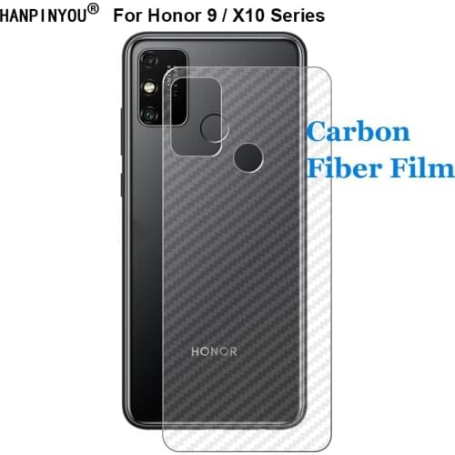 For Huawei Honor 9C 9S 9A 9X X10 Max Lite Durable 3D Anti-fingerprint Carbon Fiber Back Skin Film Rear Screen Protector
