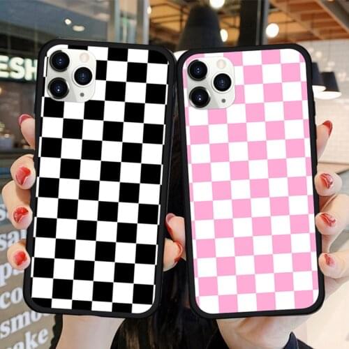 ZUIDID Checkerboard Plaid Checkered Fitted Case For iPhone 11 Pro 12 XS MAX XR X 7 8 6Plus SE20 Grid Hard Phone Back Cover Coque