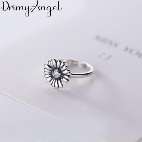New Arrivals Vintage Sunflower Rings For Women Large Adjustable Size Finger Ring Fashion Jewelry