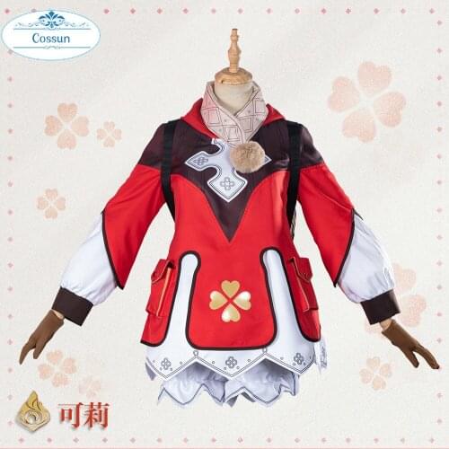 COSSUN Genshin Impact Klee Keli Cosplay Costume Lolita Dress Lovely Uniform Halloween Suit For Women Outfit New 2020