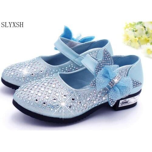 Hot Kids Childrens shoes girls princess party kids girls leather shoes princess shoes for girls kids dress Hot drilling 26-37