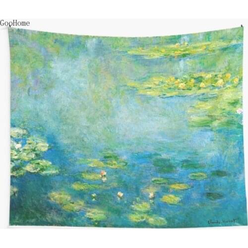 1906 Claude Monet-Waterlilies Wall Tapestry Cover Beach Towel Throw Blanket Picnic Yoga Mat Home Decoration