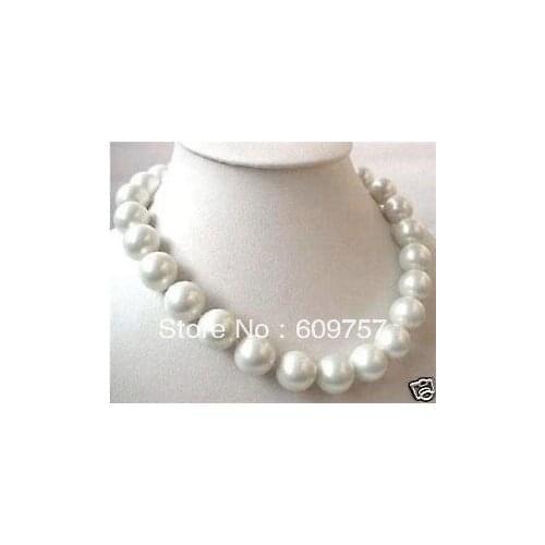 Use Natural Pearl NECKLACES 42-44CM long Mother 10mm South White Sea Shell Pearl Round Beads Necklace
