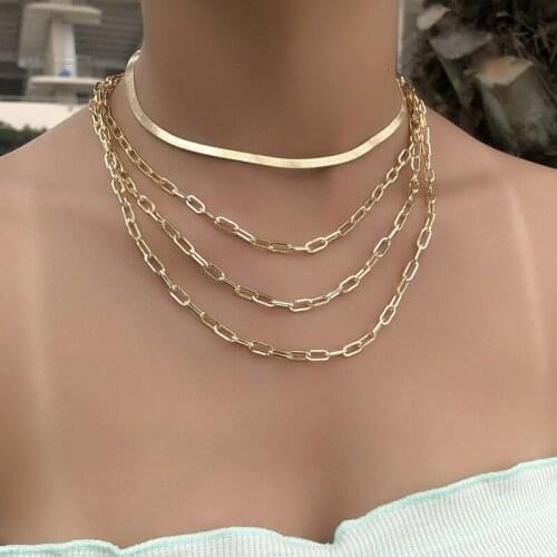 Punk Gold Color Snake China Choekr Necklace for Women Men Collar Statement Multi-Layer Clavicle Necklace Party Jewelry