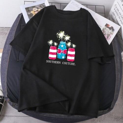 Casual Fireworks Print Lady T-shirts Oversize Short Sleeve Female Hip Hop O-neck 2021 New Clothing High Quality K-pop Tees Tops