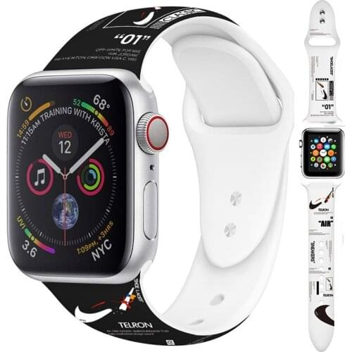 Fashion Sport Soft Silicone Watchband For Apple Watch 38mm 40mm 42mm 44mm Strap Watches Loop For Iwatch 6/se/5/4/3/2/1 Bracelet